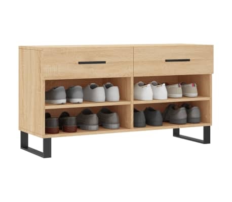 Ławka na buty 102x35cm dąb sonoma - 77% taniej