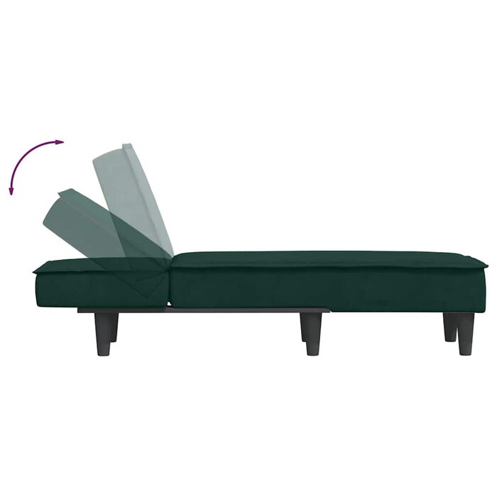 Ciemnozielony szezlong aksamitny 55x155 cm - 76% taniej
