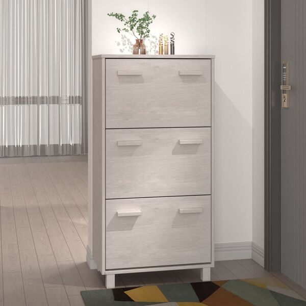 Szafka na buty HAMAR sosnowa biała 59,5x117cm - 81% taniej