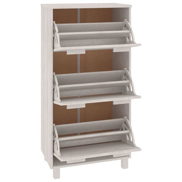 Szafka na buty HAMAR sosnowa biała 59,5x117cm - 81% taniej