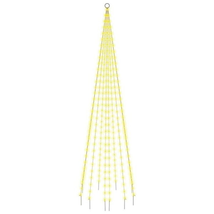 Świetlna choinka na maszt 300 cm, 310 LED, ciepła biel - 60% taniej