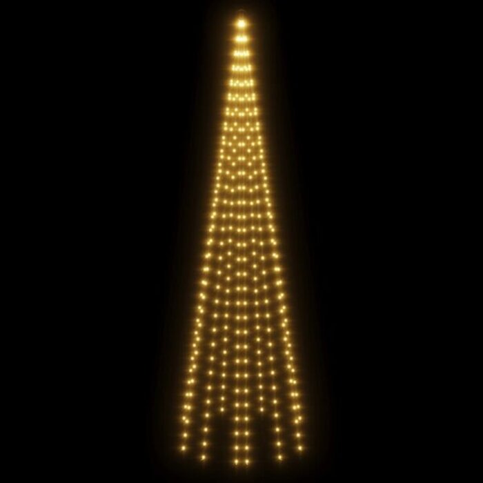 Świetlna choinka na maszt 300 cm, 310 LED, ciepła biel - 60% taniej