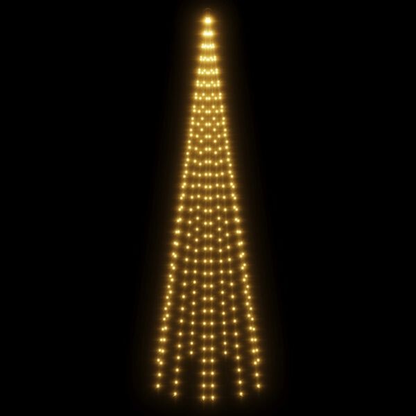 Świetlna choinka na maszt 300 cm, 310 LED, ciepła biel - 60% taniej