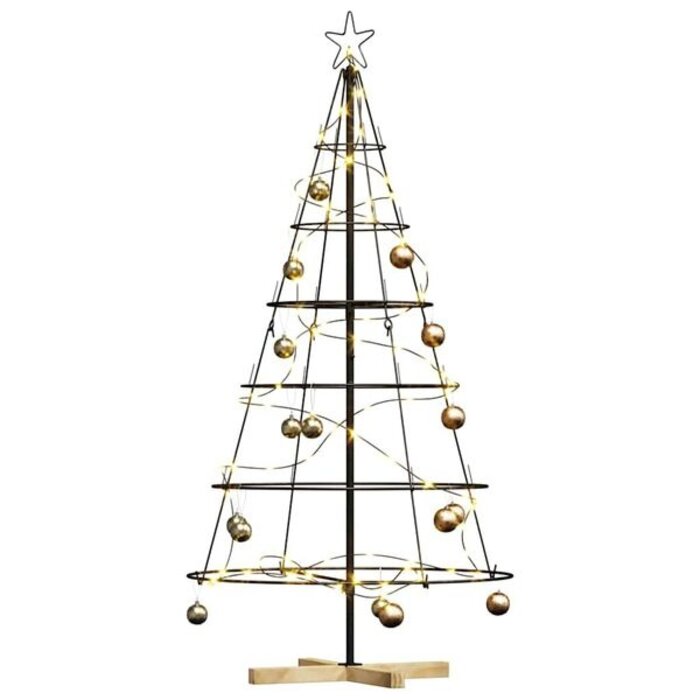 Stalowa choinka stożkowa 150 cm czarna - 78% taniej