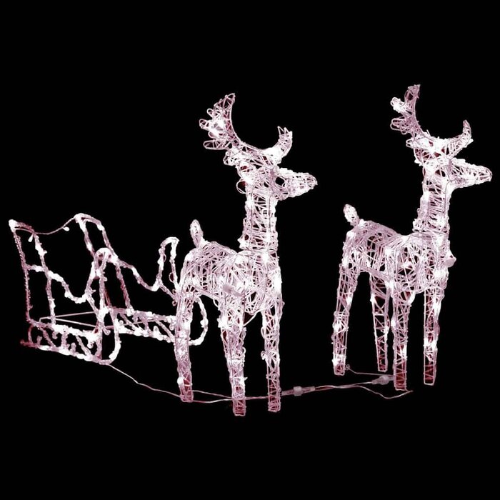 Świąteczna dekoracja renifery z saniami 130 cm LED - 54% taniej