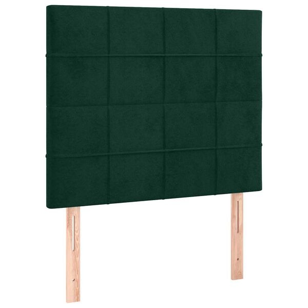 Zestaw 2 zagłówków aksamitnych ciemnozielonych 80x88cm - 75% taniej