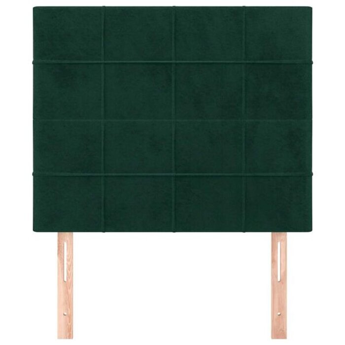 Zestaw 2 zagłówków aksamitnych ciemnozielonych 80x88cm - 75% taniej