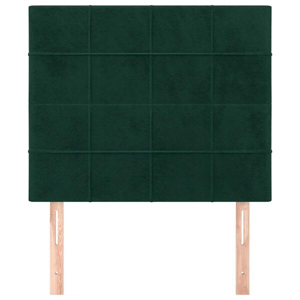 Zestaw 2 zagłówków aksamitnych ciemnozielonych 80x88cm - 75% taniej