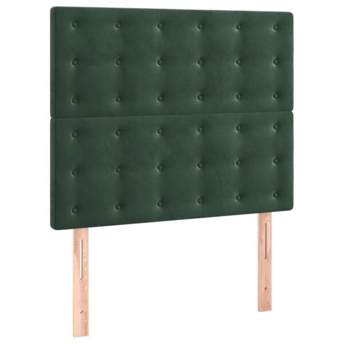 Zagłówki welurowe 100x88 cm ciemnozielone - 2 sztuki, 77% taniej