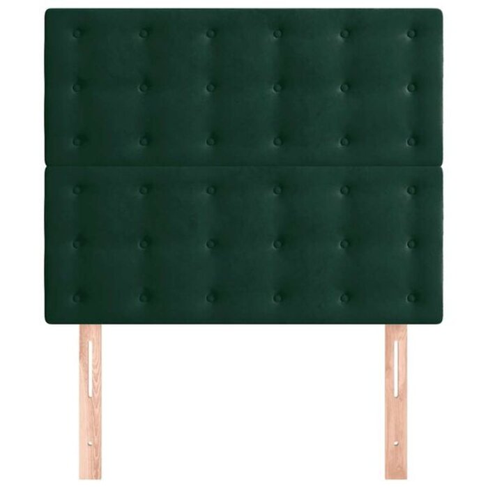 Zagłówki welurowe 100x88 cm ciemnozielone - 2 sztuki, 77% taniej
