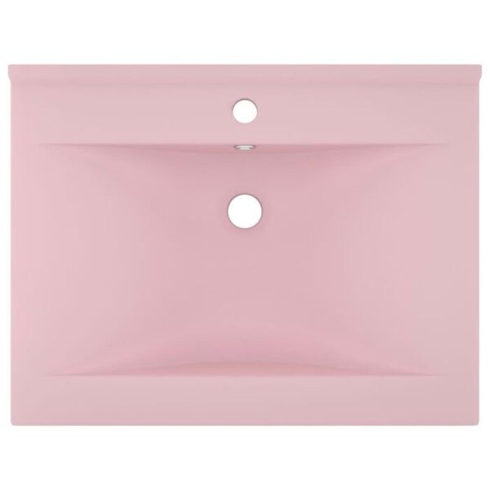 Umywalka ceramiczna 60x46 cm matowy róż - 88% taniej