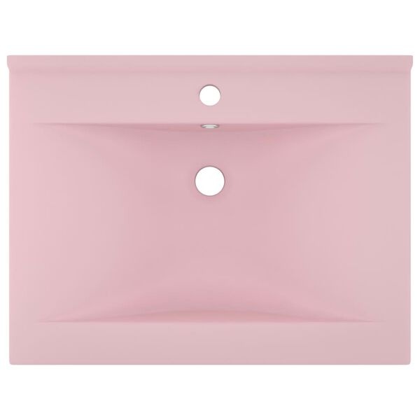 Umywalka ceramiczna 60x46 cm matowy róż - 88% taniej