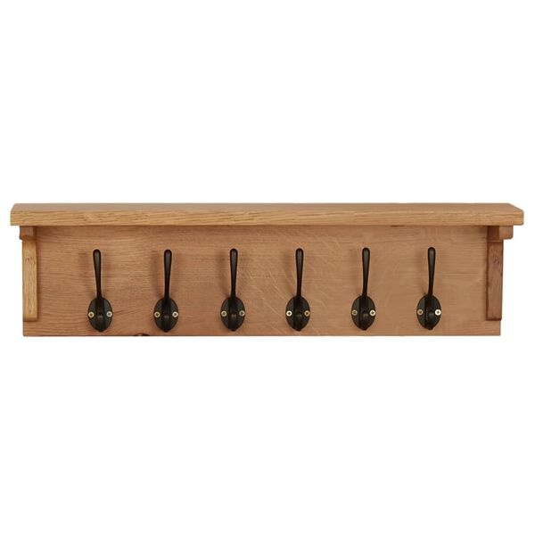 Wieszak ścienny z litego drewna dębowego 60x16x16 cm - 82% taniej