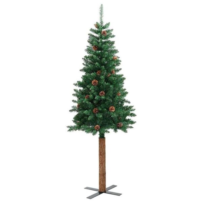Wąska choinka 210 cm z szyszkami - 77% taniej
