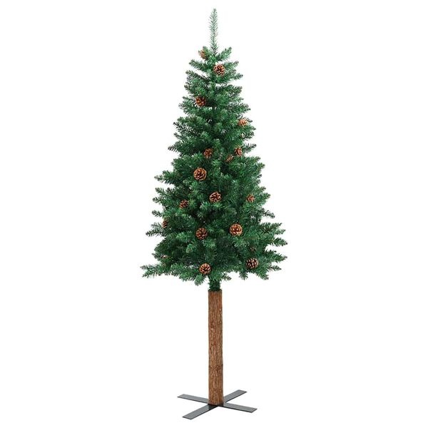 Wąska choinka 210 cm z szyszkami - 77% taniej