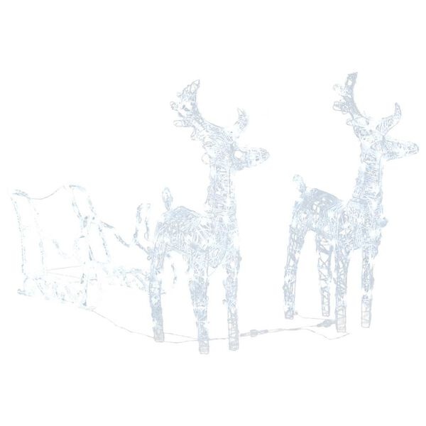Świąteczna dekoracja renifery z saniami 130 cm 160 LED - 76% taniej