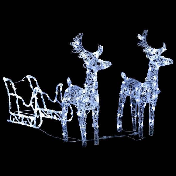 Świąteczna dekoracja renifery z saniami 130 cm 160 LED - 76% taniej