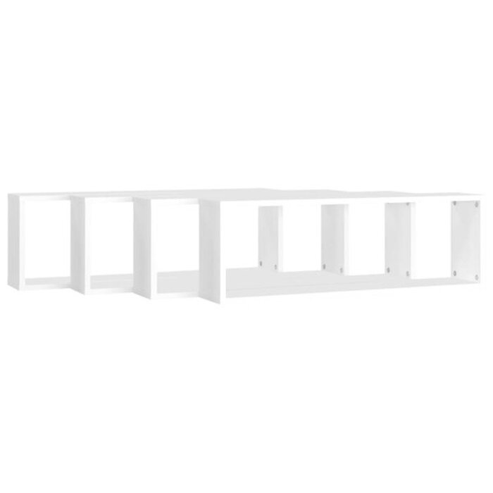 Zestaw 4 białych półek ściennych kostek 80 cm - 87% taniej