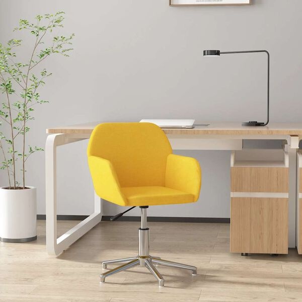 Vidaxl Krzesło biurowe obrotowe jasny żółty 53,5x57 cm - 86% taniej