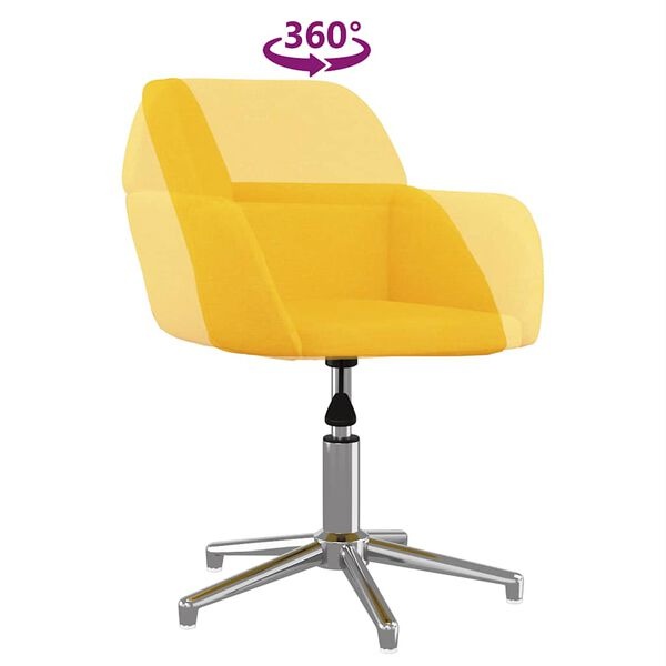 Vidaxl Krzesło biurowe obrotowe jasny żółty 53,5x57 cm - 86% taniej