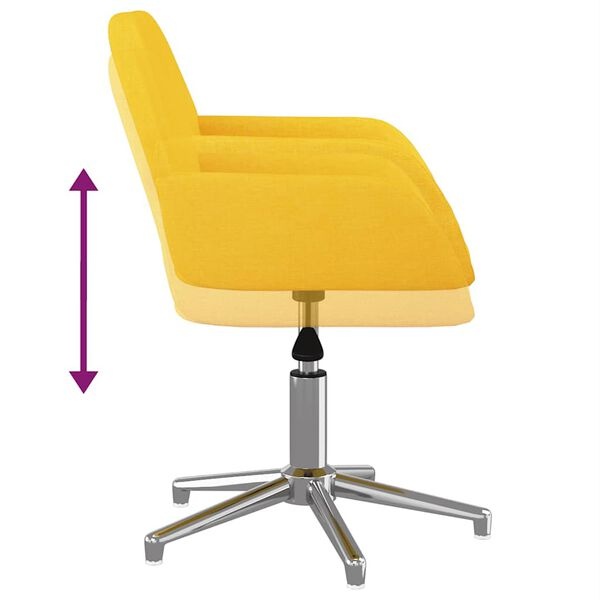 Vidaxl Krzesło biurowe obrotowe jasny żółty 53,5x57 cm - 86% taniej