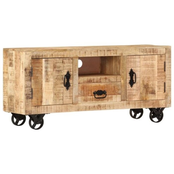 Szafka RTV z litego drewna mango 110x30x50 cm - 92% taniej