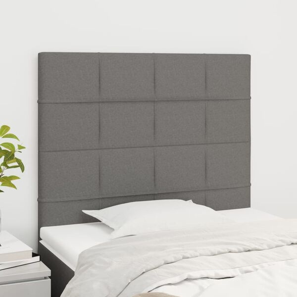 Zestaw 2 zagłówków 80x88 cm ciemnoszare - 75% taniej