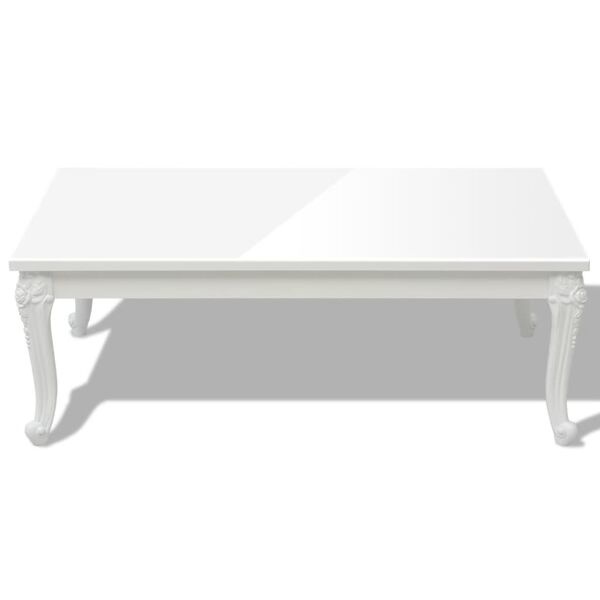 Stolik kawowy 115x65 cm biały wysoki połysk - 78% taniej