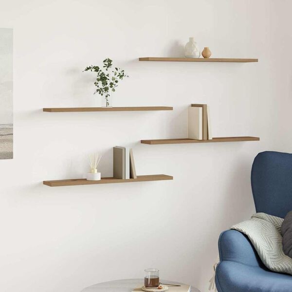 Zestaw 4 półek ściennych 60x10cm dąb artisan - 56% taniej