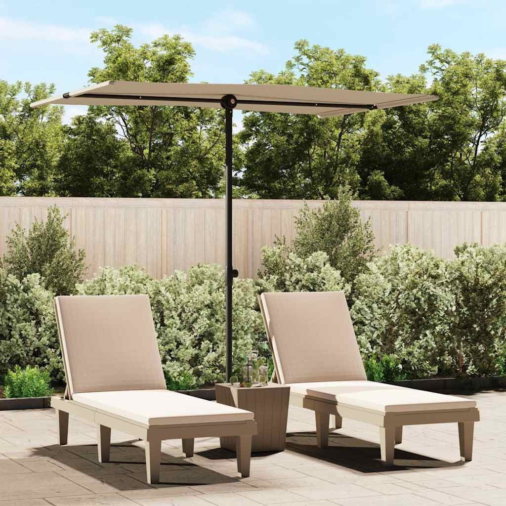 Parasol ogrodowy z masztem 2x1,5 m taupe - 71% taniej