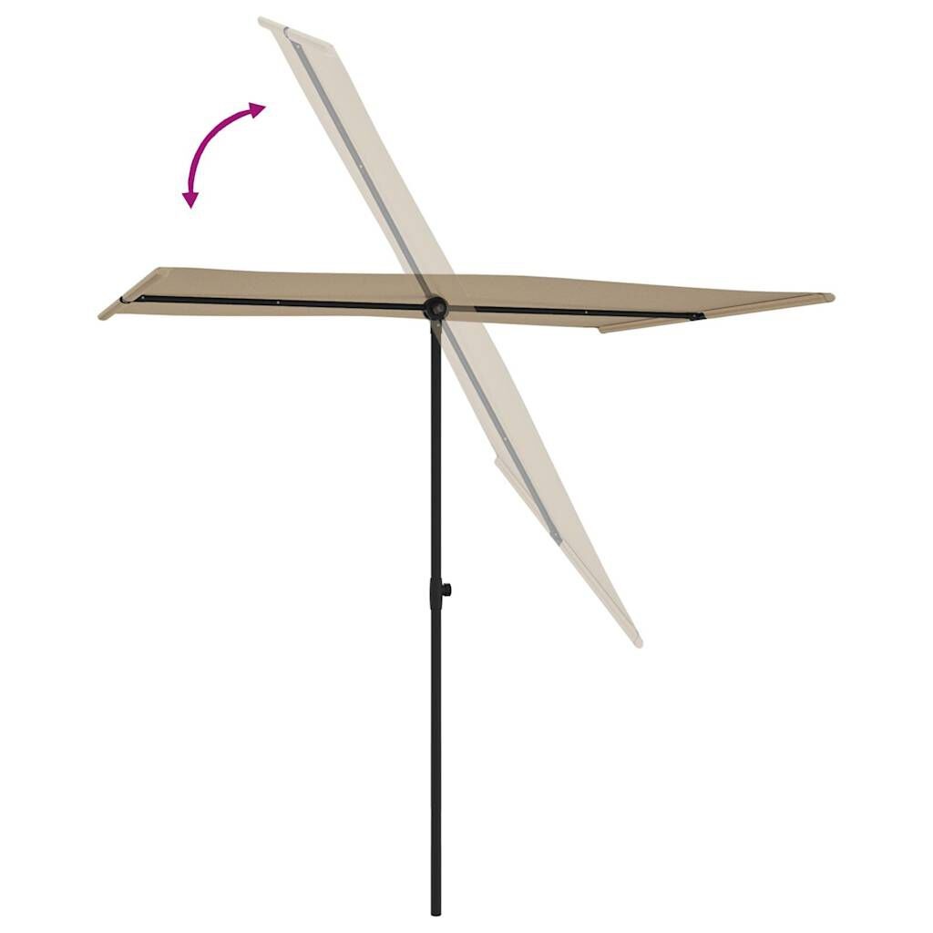 Parasol ogrodowy z masztem 2x1,5 m taupe - 71% taniej