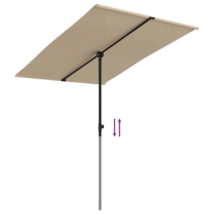 Parasol ogrodowy z masztem 2x1,5 m taupe - 71% taniej