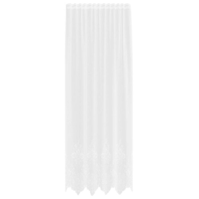 Elegancka zasłona kwiatowa 150x300 cm - Biała - 44% taniej