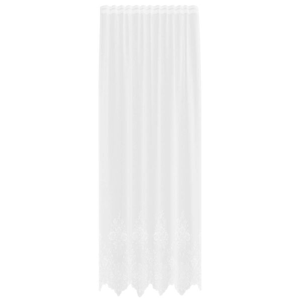 Elegancka zasłona kwiatowa 150x300 cm - Biała - 44% taniej
