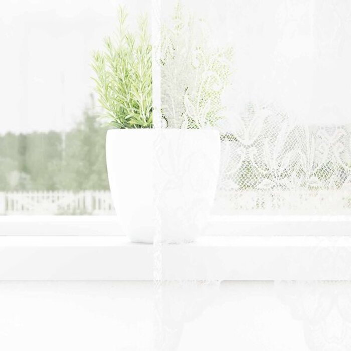 Elegancka zasłona kwiatowa 150x300 cm - Biała - 44% taniej