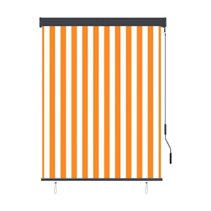 Zewnętrzna roleta pionowa 120x250 cm biało-pomarańczowa - 48% taniej
