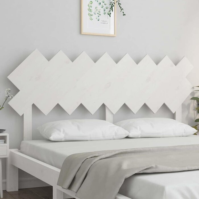 Biały zagłówek do łóżka 159,5x80,5 cm - Lite drewno sosnowe - 44% taniej