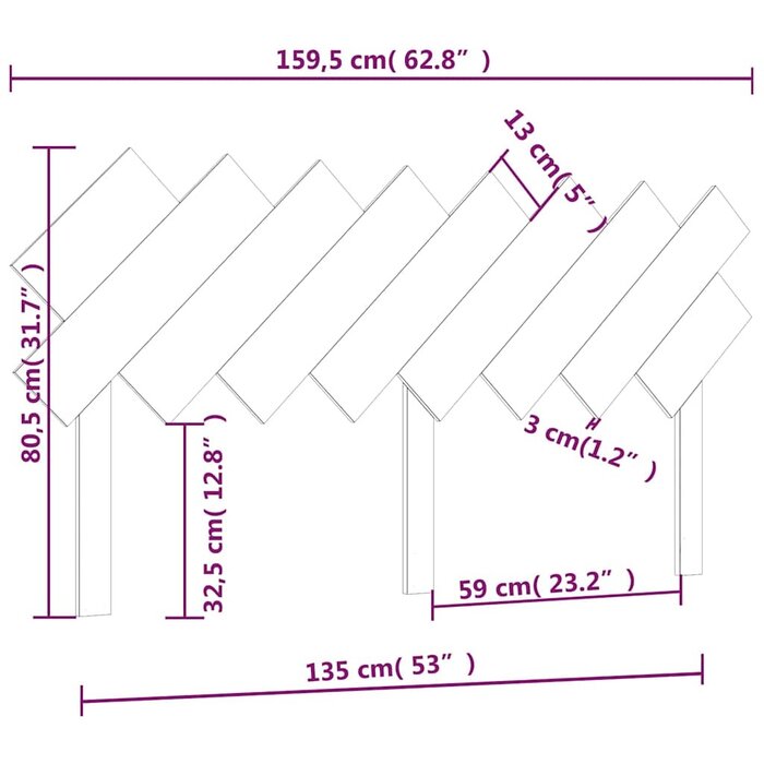 Biały zagłówek do łóżka 159,5x80,5 cm - Lite drewno sosnowe - 44% taniej