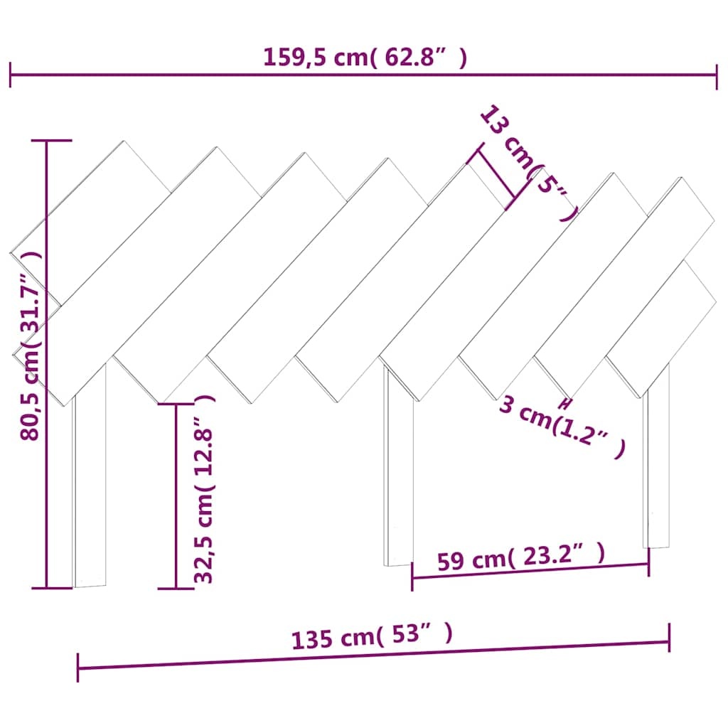 Biały zagłówek do łóżka 159,5x80,5 cm - Lite drewno sosnowe - 44% taniej