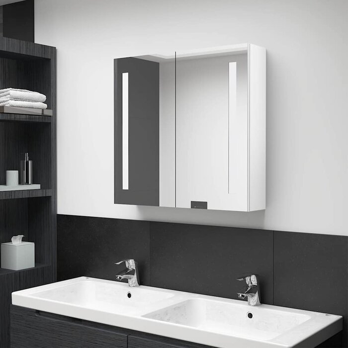 Szafka łazienkowa z lustrem i LED 62x60cm - 86% taniej