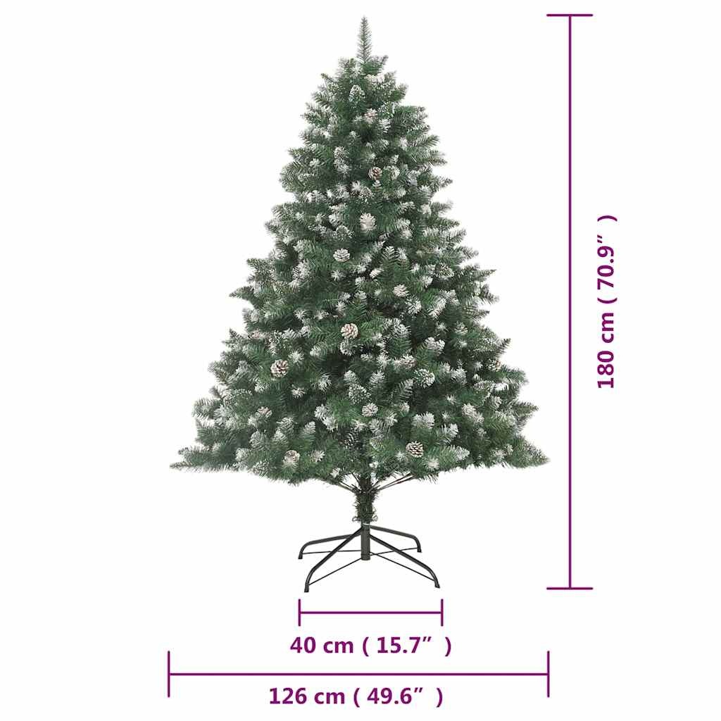 Ośnieżona choinka 180 cm ze szyszkami - 80% taniej