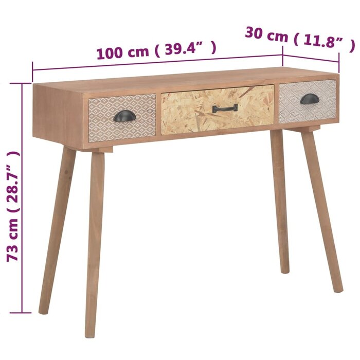 Rustykalna konsola drewniana 100x30x73 cm - 74% taniej