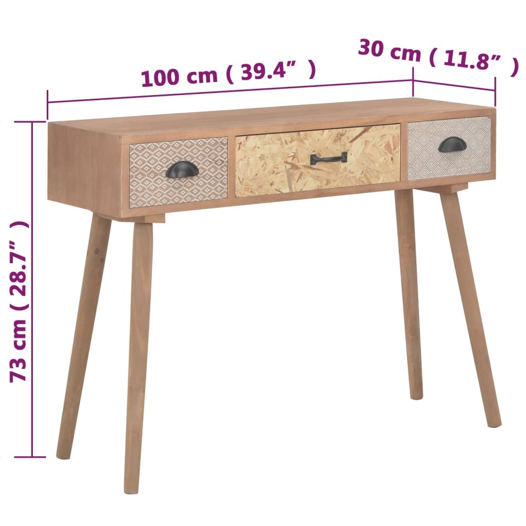 Rustykalna konsola drewniana 100x30x73 cm - 74% taniej