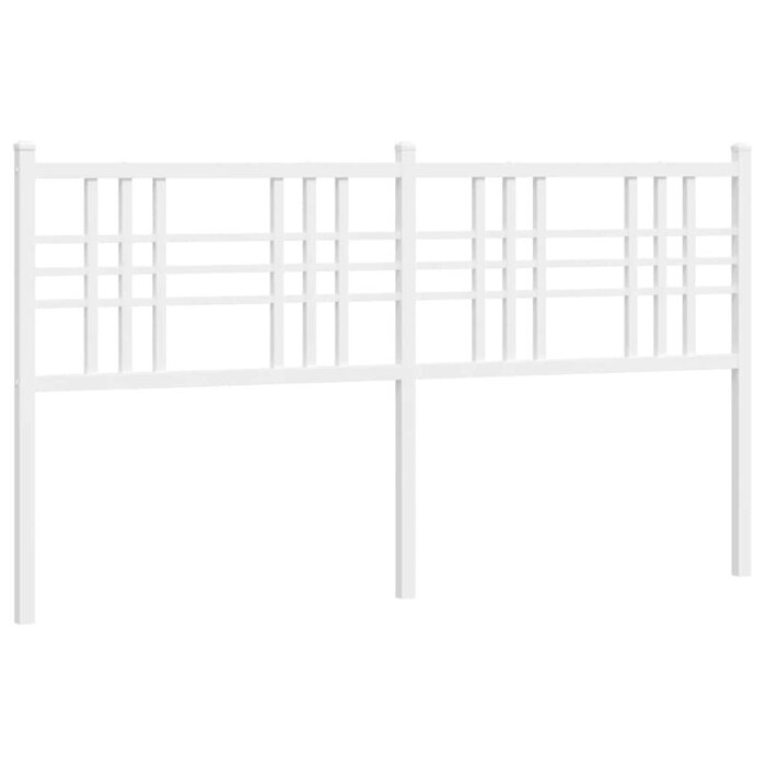Metalowy zagłówek do łóżka 150 cm biały - 62% taniej
