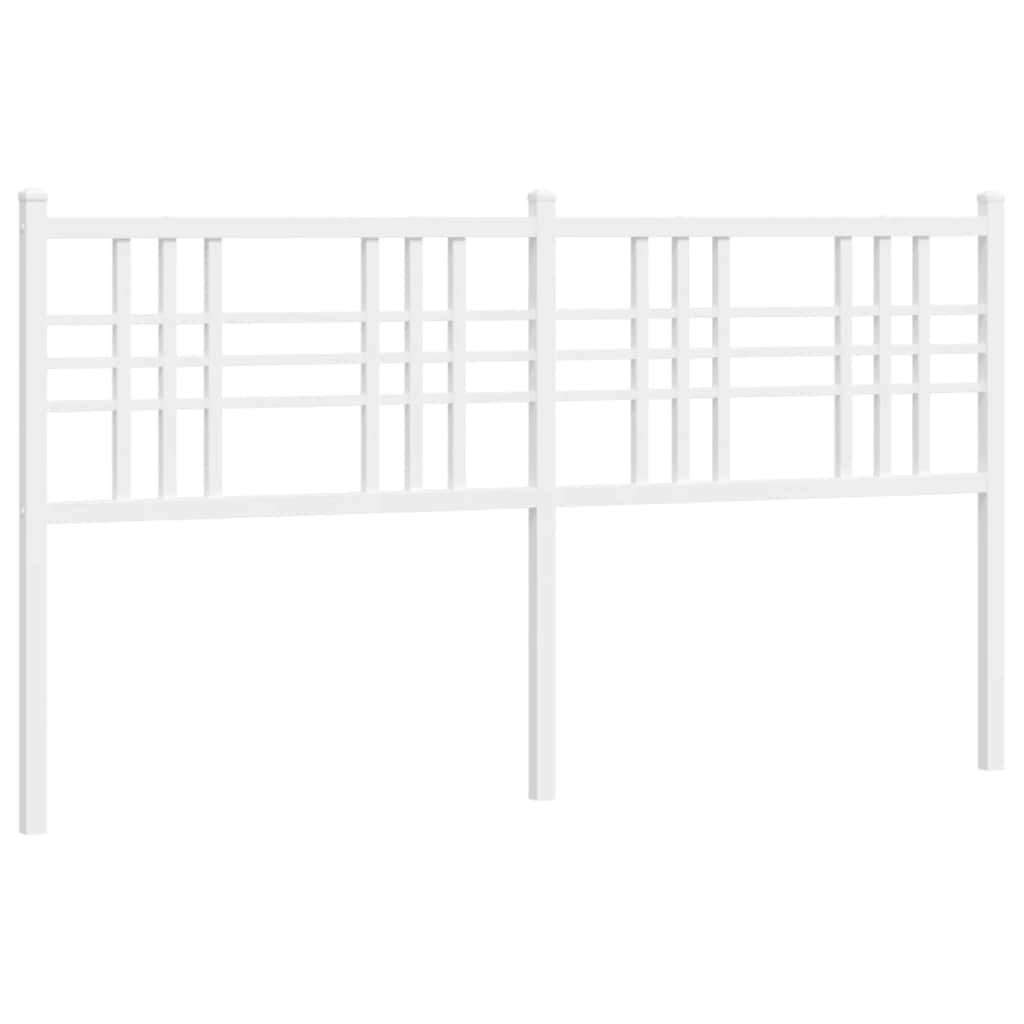 Metalowy zagłówek do łóżka 150 cm biały - 62% taniej