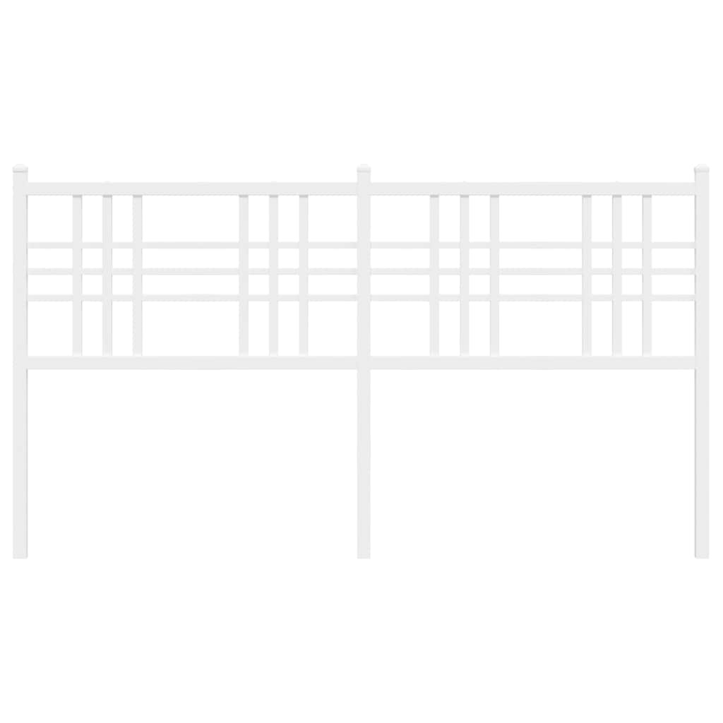 Metalowy zagłówek do łóżka 150 cm biały - 62% taniej