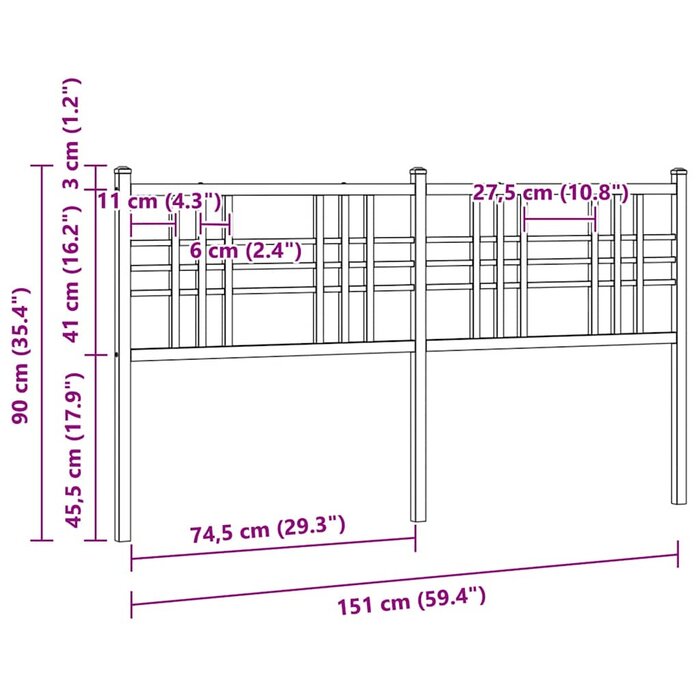 Metalowy zagłówek do łóżka 150 cm biały - 62% taniej