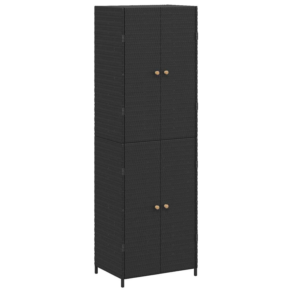 Szafka ogrodowa z polirattanu 59x40x180 cm - czarna - 78% taniej