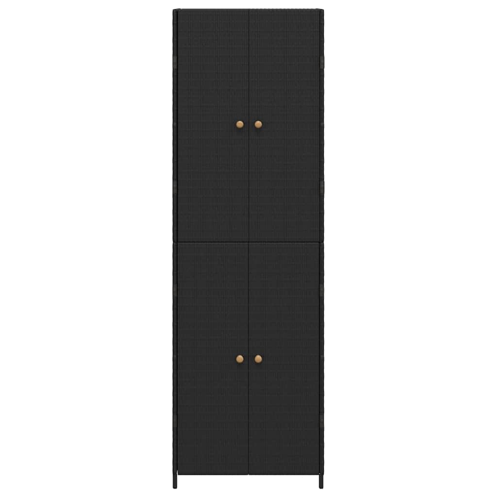Szafka ogrodowa z polirattanu 59x40x180 cm - czarna - 78% taniej