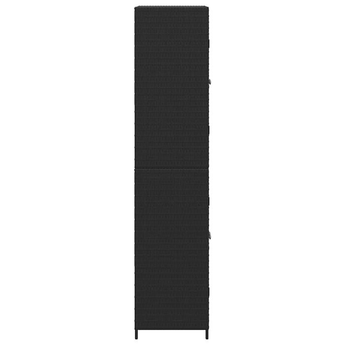 Szafka ogrodowa z polirattanu 59x40x180 cm - czarna - 78% taniej